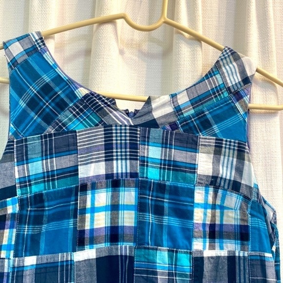 Women’s Talbots Petites Fully Lined Madras Patchwork Sleeveless Dress Size 6p - Picture 2 of 6